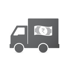 Isolated truck with  a rupee bank note icon