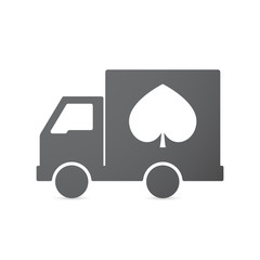 Isolated truck with  the  spade  poker playing card sign