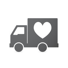 Isolated truck with  the heart poker playing card sign