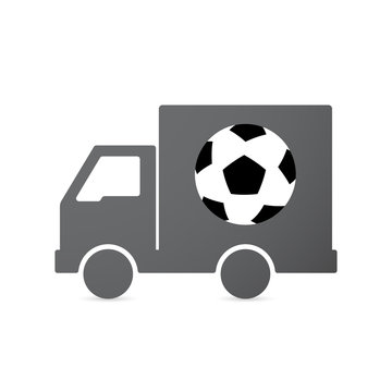 Isolated truck with  a soccer ball