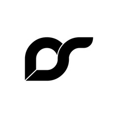 Initial Letter CS RS Rounded Lowercase Logo