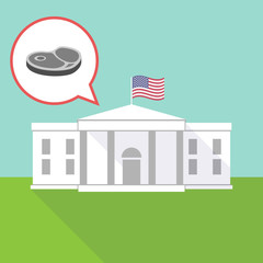 The White House with  a steak icon