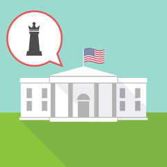 The White House with a  queen   chess figure
