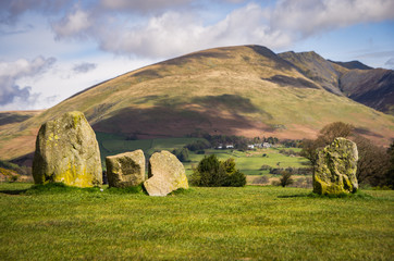stone circle with hills in distance