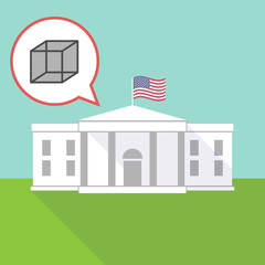 The White House with  a cube sign