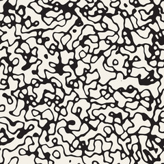 Abstract Retro Background Design. Vector Seamless Black And White Pattern.