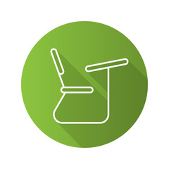 School desk flat linear long shadow icon