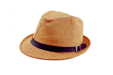 pretty straw hat isolated on white background