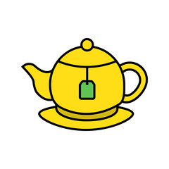 Tea brewing color icon