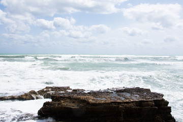 Storm on the Mediterranean coast in southern Spain