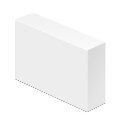 White Product Cardboard Package Box. Illustration Isolated On White Background. Mock Up Template Ready For Your Design. Vector EPS10