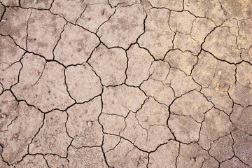 Cracked dry brown soil background, global warming effect