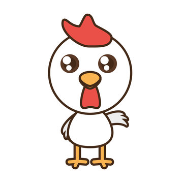 cute chicken toy kawaii image vector illustration eps 10