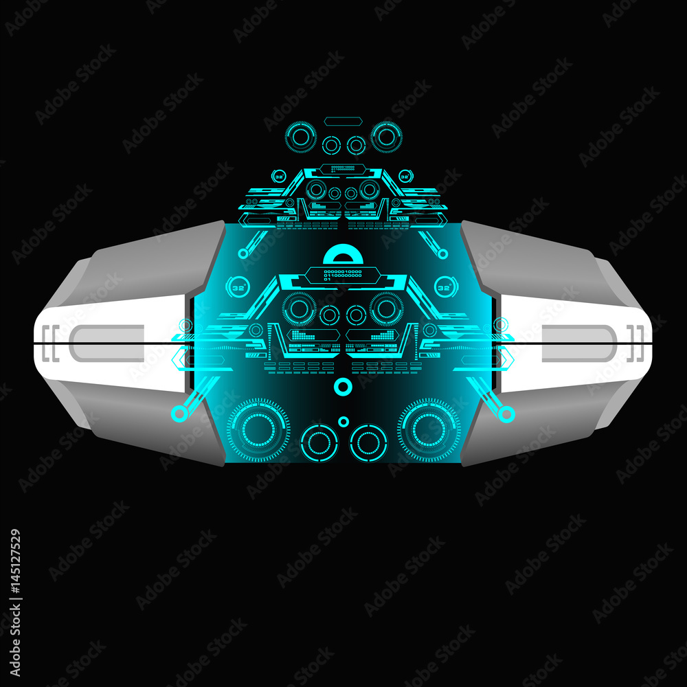 Poster background with futuristic user interface. design concept with hud elements.