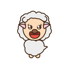 cute sheep toy kawaii image vector illustration eps 10