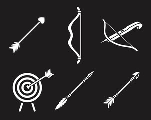 Archery icons set