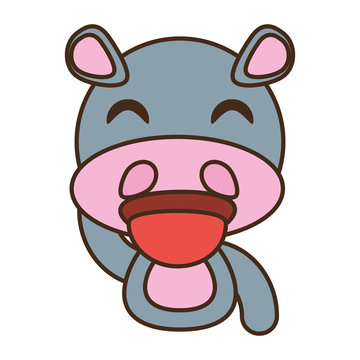 hippo baby animal funny image vector illustration eps 10