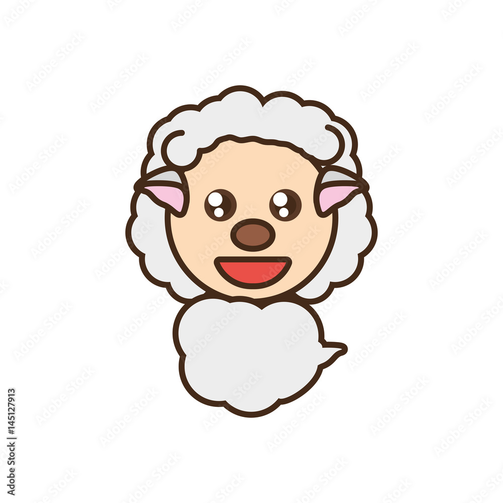 Wall mural sheep baby animal kawaii design vector illustration eps 10