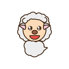 sheep baby animal kawaii design vector illustration eps 10