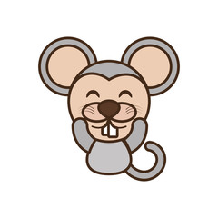 Obraz na płótnie Canvas cute mouse face kawaii style vector illustration eps 10