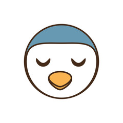 cute penguin face kawaii style vector illustration eps 10