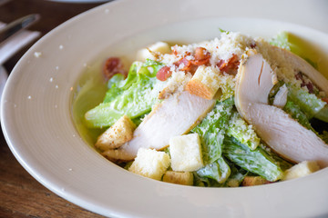 Caesar salad with chicken grilled