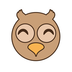 cute owl face kawaii style vector illustration eps 10