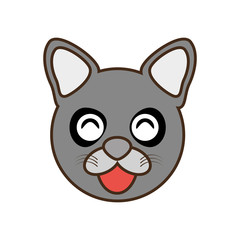 cute raccoon face kawaii style vector illustration eps 10
