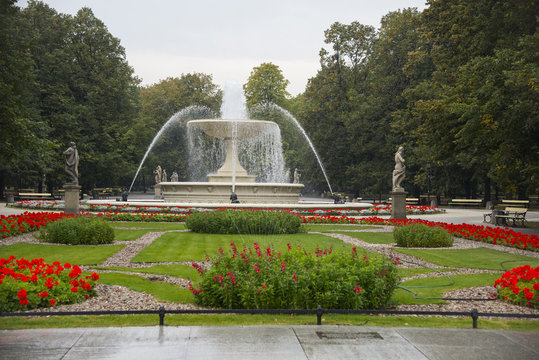 Fototapeta Fountain in the Saxon Garden, Warsaw, Poland