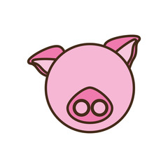 face pig cartoon animal vector illustration eps 10