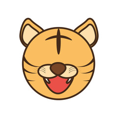 face tiger cartoon animal vector illustration eps 10