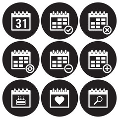 Calendar icons set