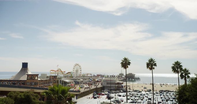 Santa Monica Pier Entrance In Santa Monica, California.