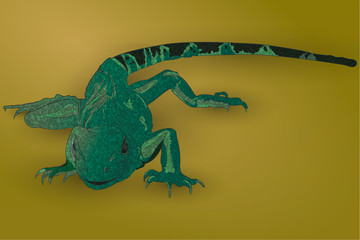 Realistic green lizard