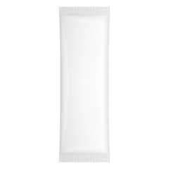 White Blank Plastic Pouch Pocket Bag. Transparent. Illustration Isolated On White Background. Mock Up Template Ready For Your Design. Vector EPS10