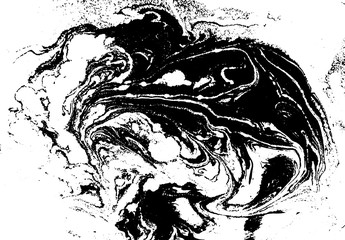 Black and white liquid texture, watercolor hand drawn marbling illustration, abstract vector background