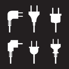 Electric plug icons set