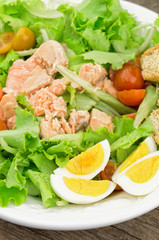 Fresh salad with tuna, eggs and tomatoes