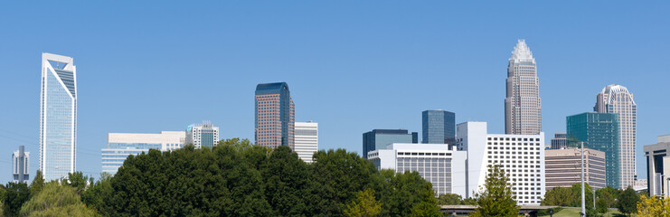 Fototapeta premium Charlotte, NC panorama skyline