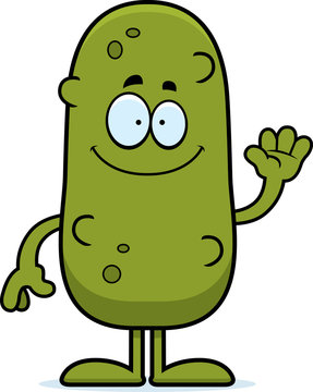 Cartoon Pickle Waving