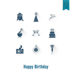 Happy Birthday Icons Set