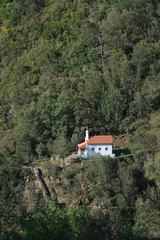 Fototapeta na wymiar Hiking trail scene in Serra da Lousa Mountains. Portugal