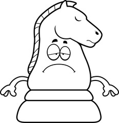 Sad Cartoon Chess Knight