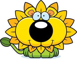 Cartoon Happy Dandelion Lion
