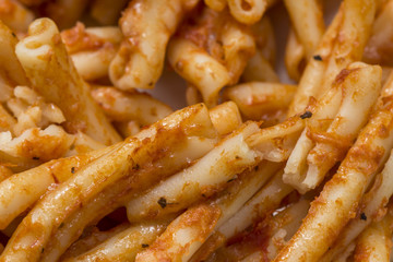 Close up of cheesy pasta