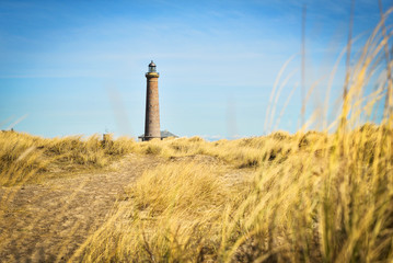 Lighthouse in Skagen, Denmark, on a sunny day