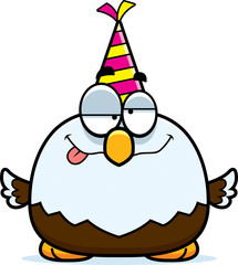 Cartoon Bald Eagle Drunk Party