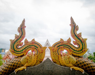 Dragon tail on the wall in the temple