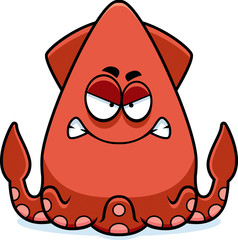 Angry Cartoon Squid