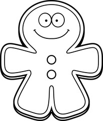 Happy Cartoon Gingerbread Man